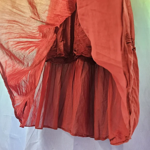 Sundance Zura Dress In Dark Red Silk Cotton Blend - Picture 4 of 6